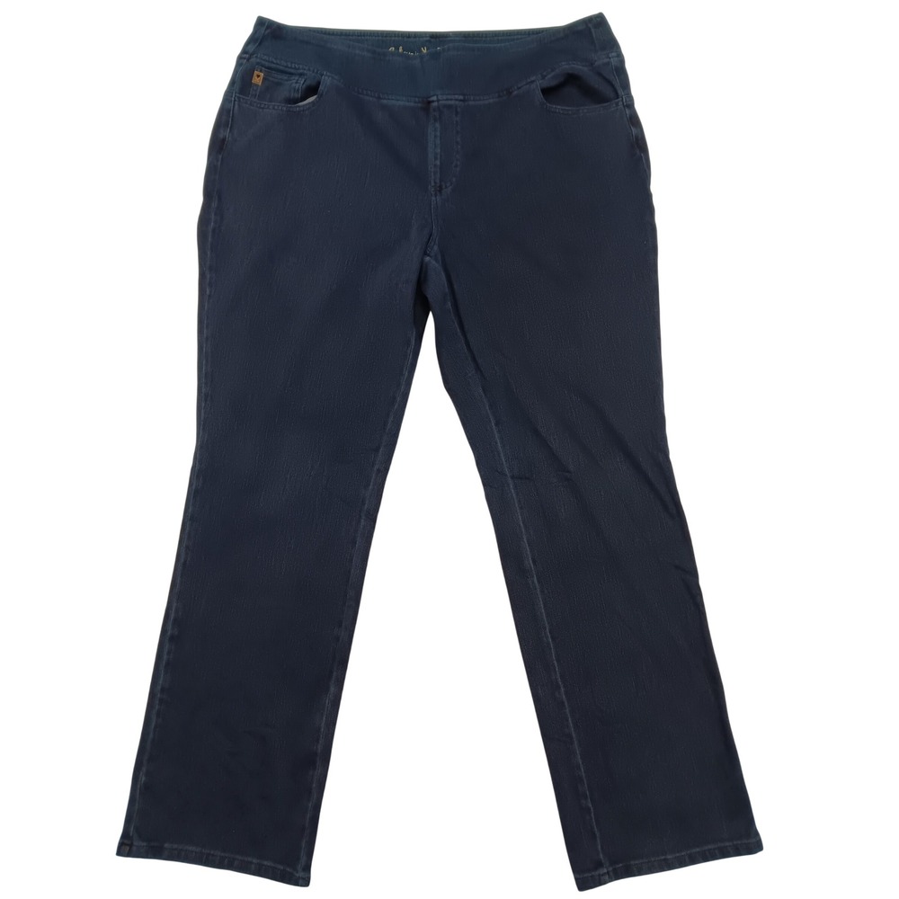 Belle Kim Gravel Womens 24WT Dark Wash Pull On Straight Leg Jeans A711575 Tall